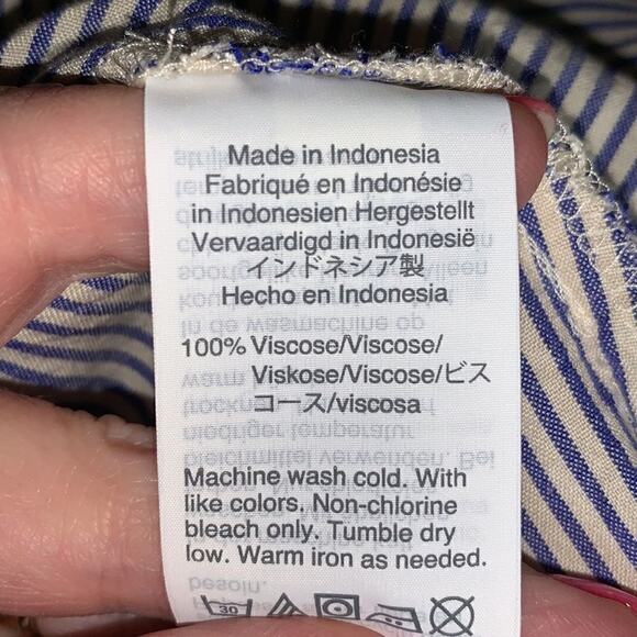 MADEWELL white blue striped blouse XS - Picture 5 of 5